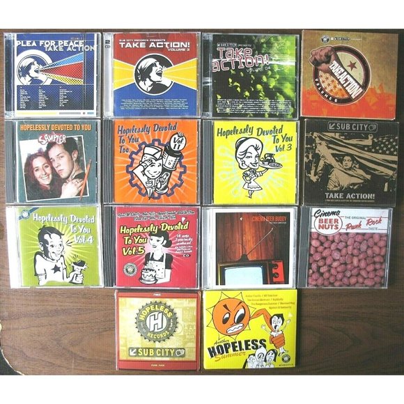Sub City Hopeless Punk 14 CD Bundle Promos Take Action Devoted 1-5 Cinema Beer